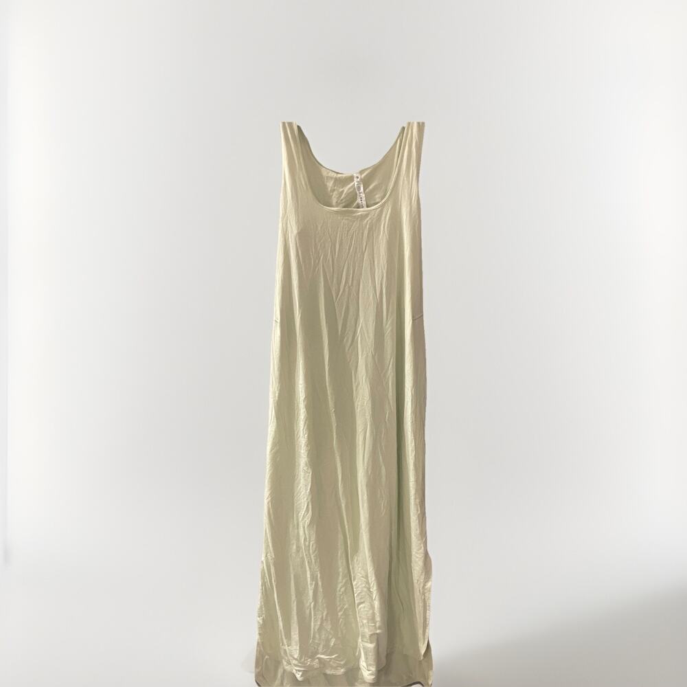 Lululemon Pima Cotton Open Back Midi Dress Size 8 Green‎